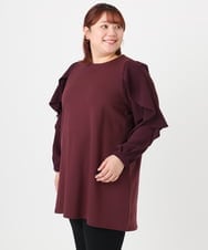 OLEBD15099 eur3(エウルキューブ) 【WEB先行販売】【大きいサイズ】ラッフルスリーブチュニック ワイン(77)
