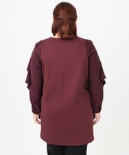 OLEBD15099 eur3(エウルキューブ) 【WEB先行販売】【大きいサイズ】ラッフルスリーブチュニック ワイン(77)