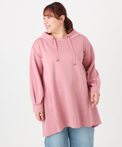 OLEBD16099 eur3 【WEB先行販売】【大きいサイズ】ダンボールフーディー風チュニック
