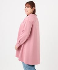 OLEBD16099 eur3(エウルキューブ) 【WEB先行販売】【大きいサイズ】ダンボールフーディー風チュニック ピンク(03)