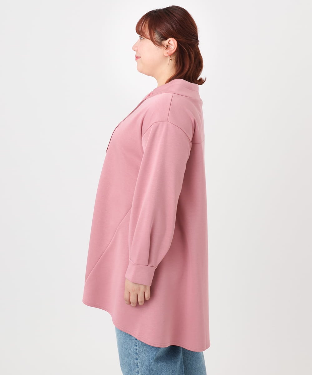 OLEBD16099 eur3(エウルキューブ) 【WEB先行販売】【大きいサイズ】ダンボールフーディー風チュニック ピンク(03)