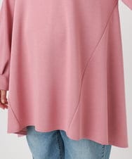 OLEBD16099 eur3(エウルキューブ) 【WEB先行販売】【大きいサイズ】ダンボールフーディー風チュニック ピンク(03)