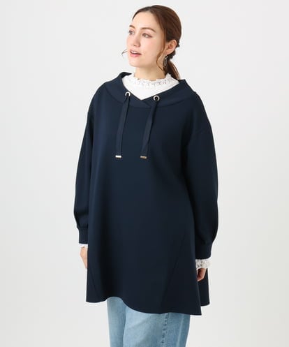 OLEBD16099 eur3 【WEB先行販売】【大きいサイズ】ダンボールフーディー風チュニック