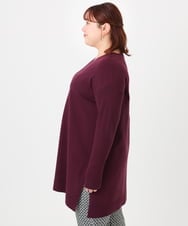 OLEBD17089 eur3(エウルキューブ) 【WEB先行販売】【大きいサイズ】Vネックニットチュニック ワイン(77)