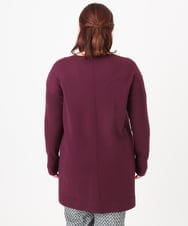 OLEBD17089 eur3(エウルキューブ) 【WEB先行販売】【大きいサイズ】Vネックニットチュニック ワイン(77)