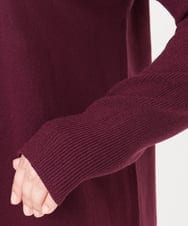 OLEBD17089 eur3(エウルキューブ) 【WEB先行販売】【大きいサイズ】Vネックニットチュニック ワイン(77)