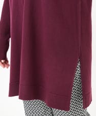 OLEBD17089 eur3(エウルキューブ) 【WEB先行販売】【大きいサイズ】Vネックニットチュニック ワイン(77)