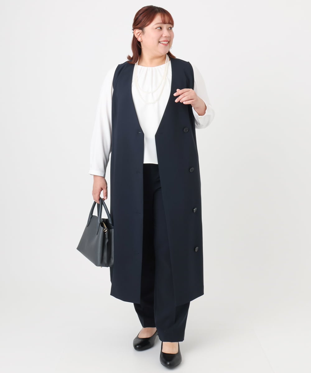 OLEBD20179 eur3(エウルキューブ) 【WEB先行販売】【大きいサイズ】Wクロス2WAYワンピース ネイビー(57)