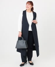 OLEBD20179 eur3(エウルキューブ) 【WEB先行販売】【大きいサイズ】Wクロス2WAYワンピース ネイビー(57)