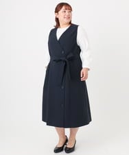 OLEBD20179 eur3(エウルキューブ) 【WEB先行販売】【大きいサイズ】Wクロス2WAYワンピース ネイビー(57)