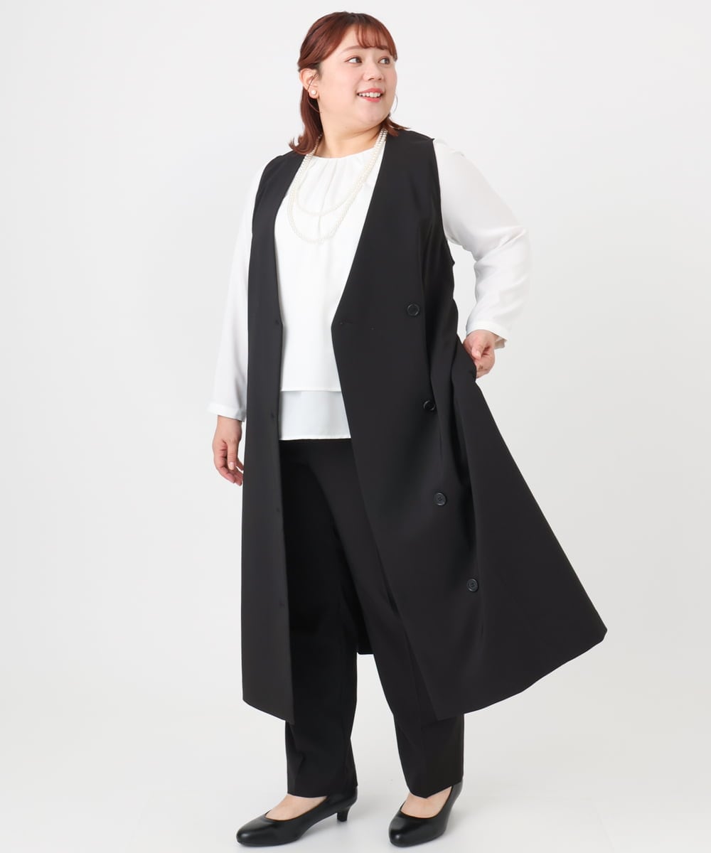 OLEBD20179 eur3(エウルキューブ) 【WEB先行販売】【大きいサイズ】Wクロス2WAYワンピース ブラック(94)