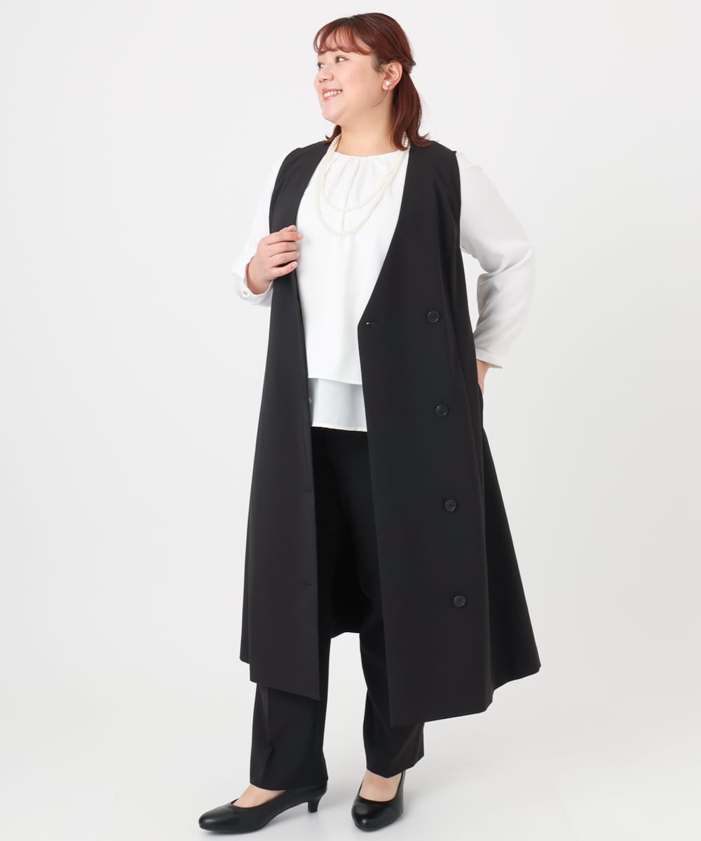 OLEBD20179 eur3(エウルキューブ) 【WEB先行販売】【大きいサイズ】Wクロス2WAYワンピース ブラック(94)