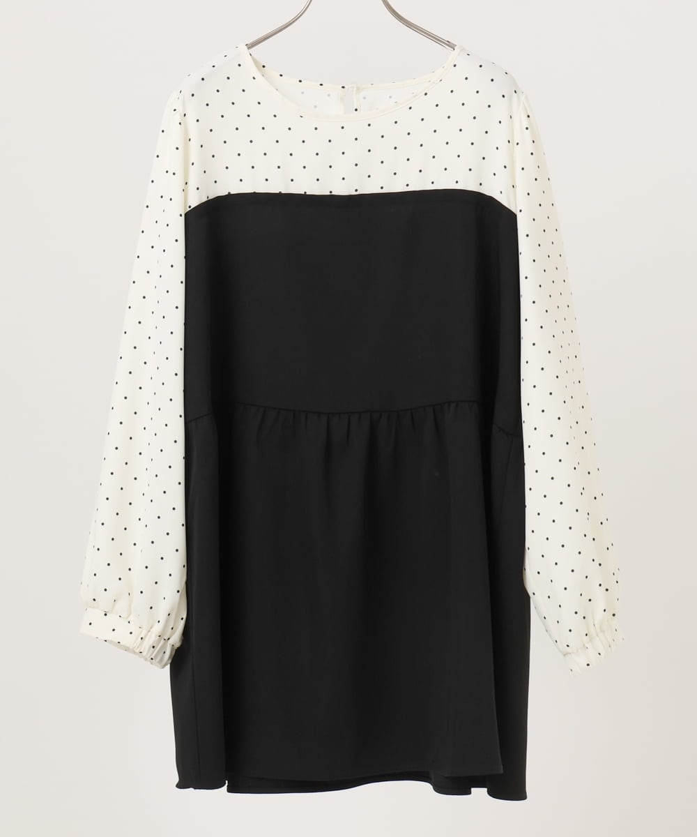 OLEBD23089 eur3(エウルキューブ) 【大きいサイズ】ビスチェ風ドッキングトップス ホワイト(90)