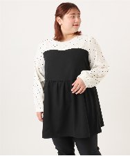 OLEBD23089 eur3(エウルキューブ) 【大きいサイズ】ビスチェ風ドッキングトップス ホワイト(90)