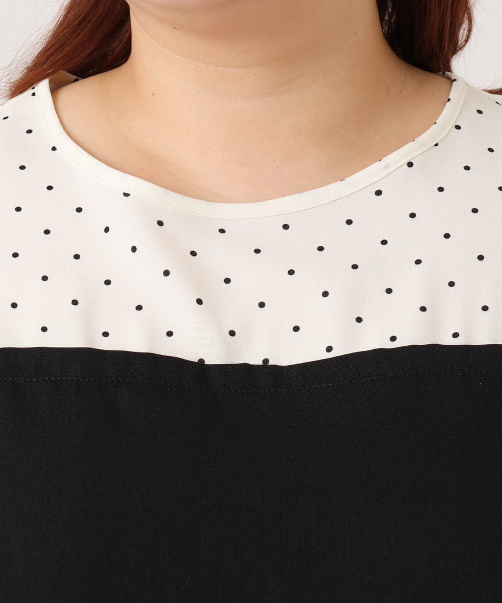 OLEBD23089 eur3(エウルキューブ) 【大きいサイズ】ビスチェ風ドッキングトップス ホワイト(90)