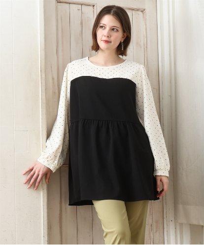 OLEBD23089 eur3 【大きいサイズ】ビスチェ風ドッキングトップス