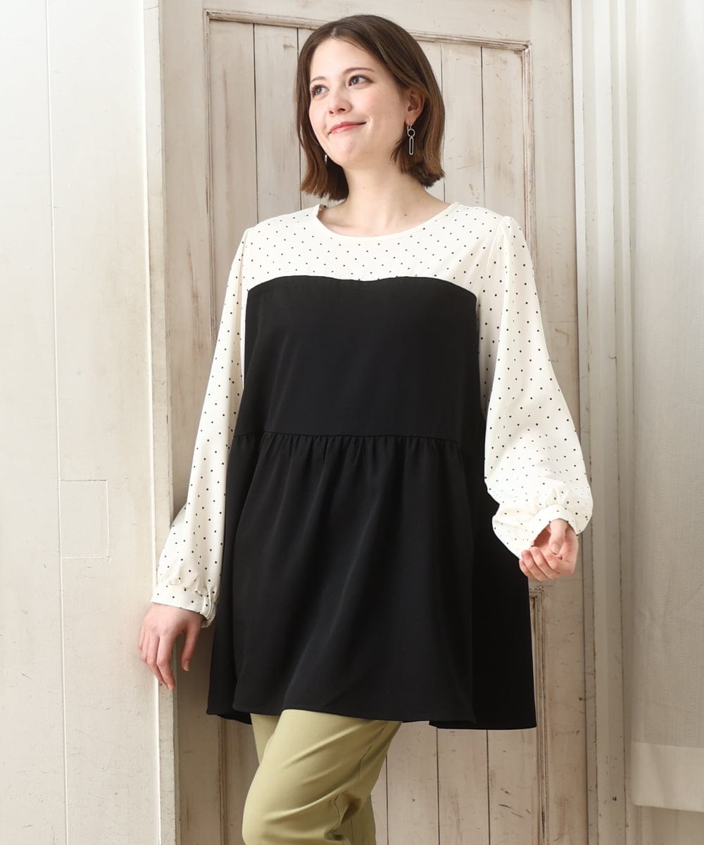 OLEBD23089 eur3(エウルキューブ) 【大きいサイズ】ビスチェ風ドッキングトップス ホワイト(90)