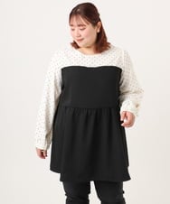 OLEBD23089 eur3(エウルキューブ) 【大きいサイズ】ビスチェ風ドッキングトップス ホワイト(90)