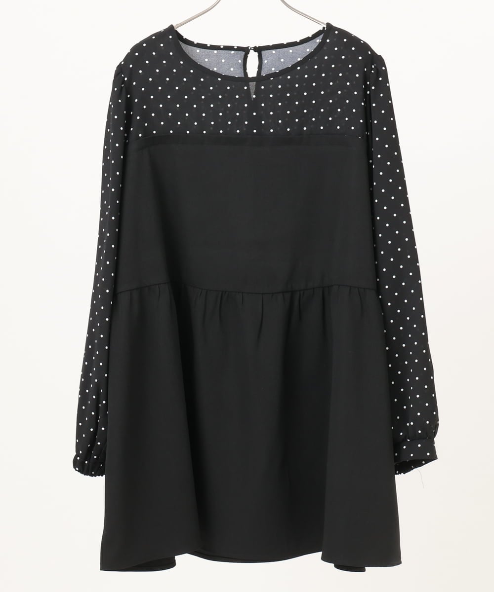 OLEBD23089 eur3(エウルキューブ) 【大きいサイズ】ビスチェ風ドッキングトップス ブラック(94)