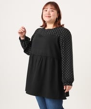 OLEBD23089 eur3(エウルキューブ) 【大きいサイズ】ビスチェ風ドッキングトップス ブラック(94)