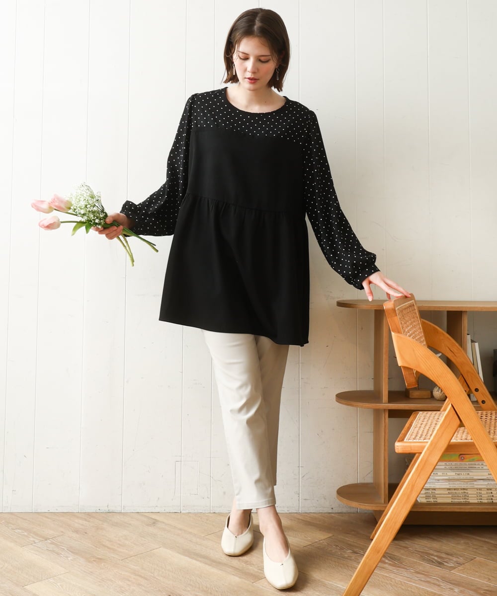 OLEBD23089 eur3(エウルキューブ) 【大きいサイズ】ビスチェ風ドッキングトップス ブラック(94)