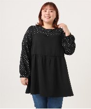 OLEBD23089 eur3(エウルキューブ) 【大きいサイズ】ビスチェ風ドッキングトップス ブラック(94)