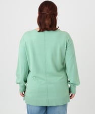 OLEBD90099 eur3(エウルキューブ) 【大きいサイズ】Vネックニットチュニック ライトグリーン(30)