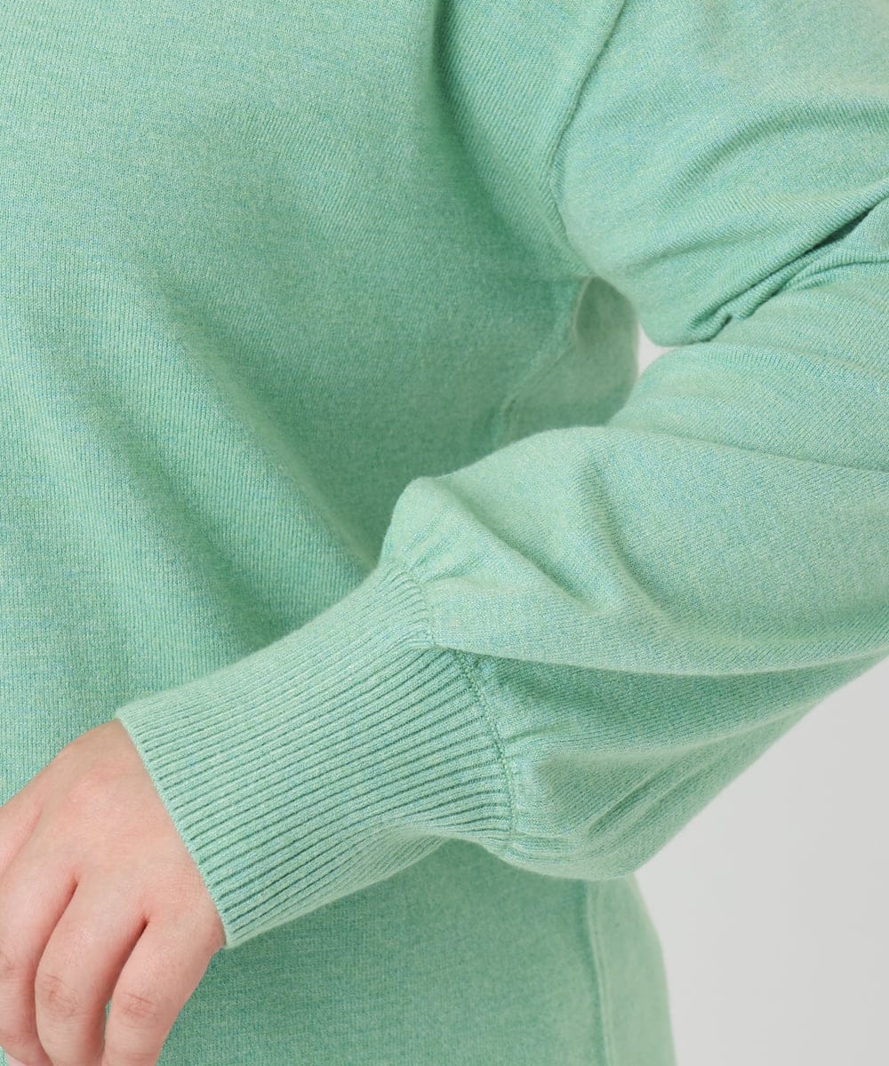 OLEBD90099 eur3(エウルキューブ) 【大きいサイズ】Vネックニットチュニック ライトグリーン(30)