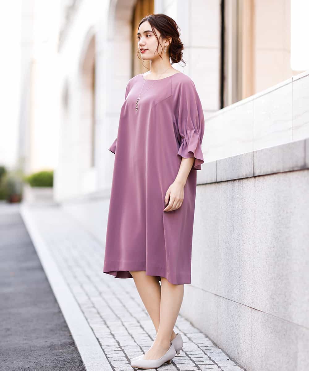 洗える 大きいサイズ ギャザースリーブワンピース ワンピース Eur3 エウルキューブ イトキンオンラインストア