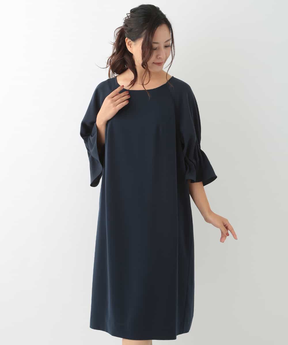 洗える 大きいサイズ ギャザースリーブワンピース ワンピース Eur3 エウルキューブ イトキンオンラインストア