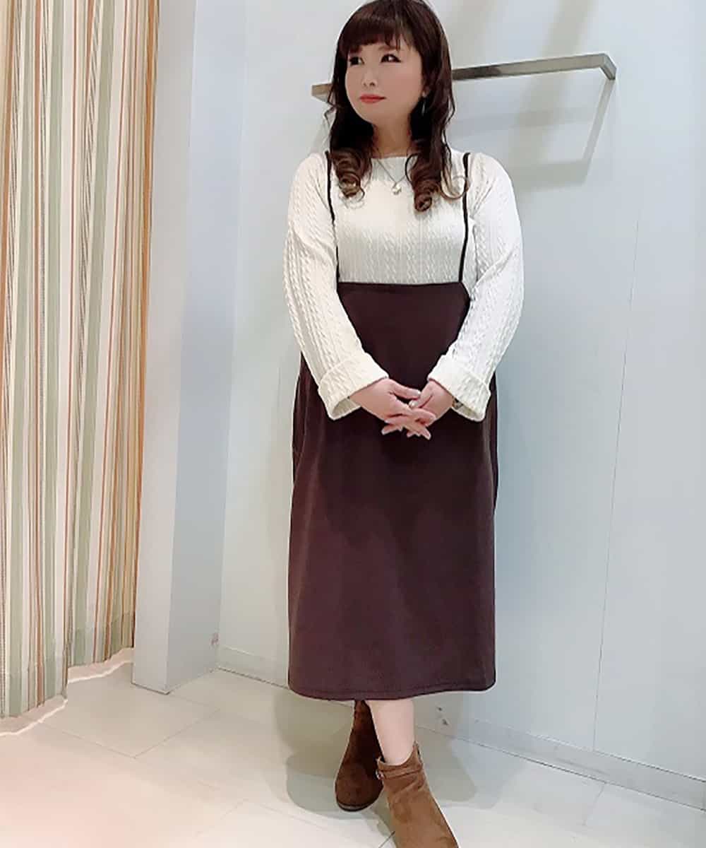 OLEBJ55079 eur3(エウルキューブ) 【大きいサイズ】ハイウエストジャンスカ ブラック