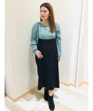 OLEBJ55079 eur3(エウルキューブ) 【大きいサイズ】ハイウエストジャンスカ ブラック