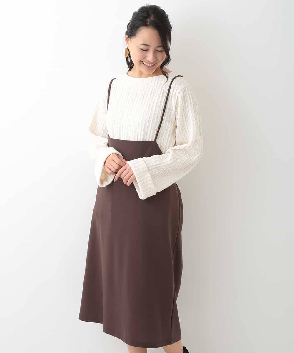 OLEBJ55079 eur3(エウルキューブ) 【大きいサイズ】ハイウエストジャンスカ ブラウン