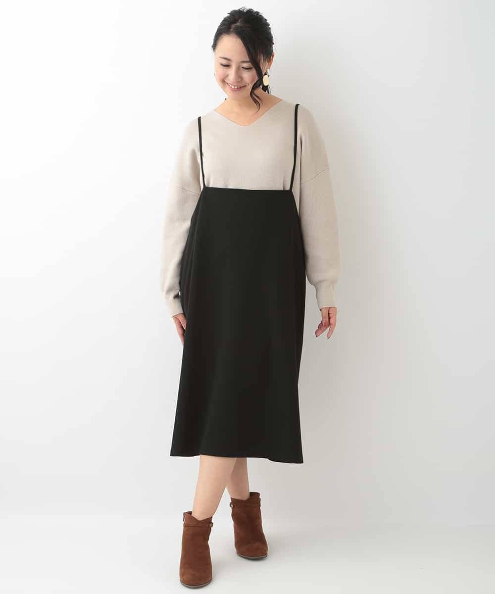 OLEBJ55079 eur3(エウルキューブ) 【大きいサイズ】ハイウエストジャンスカ ブラック