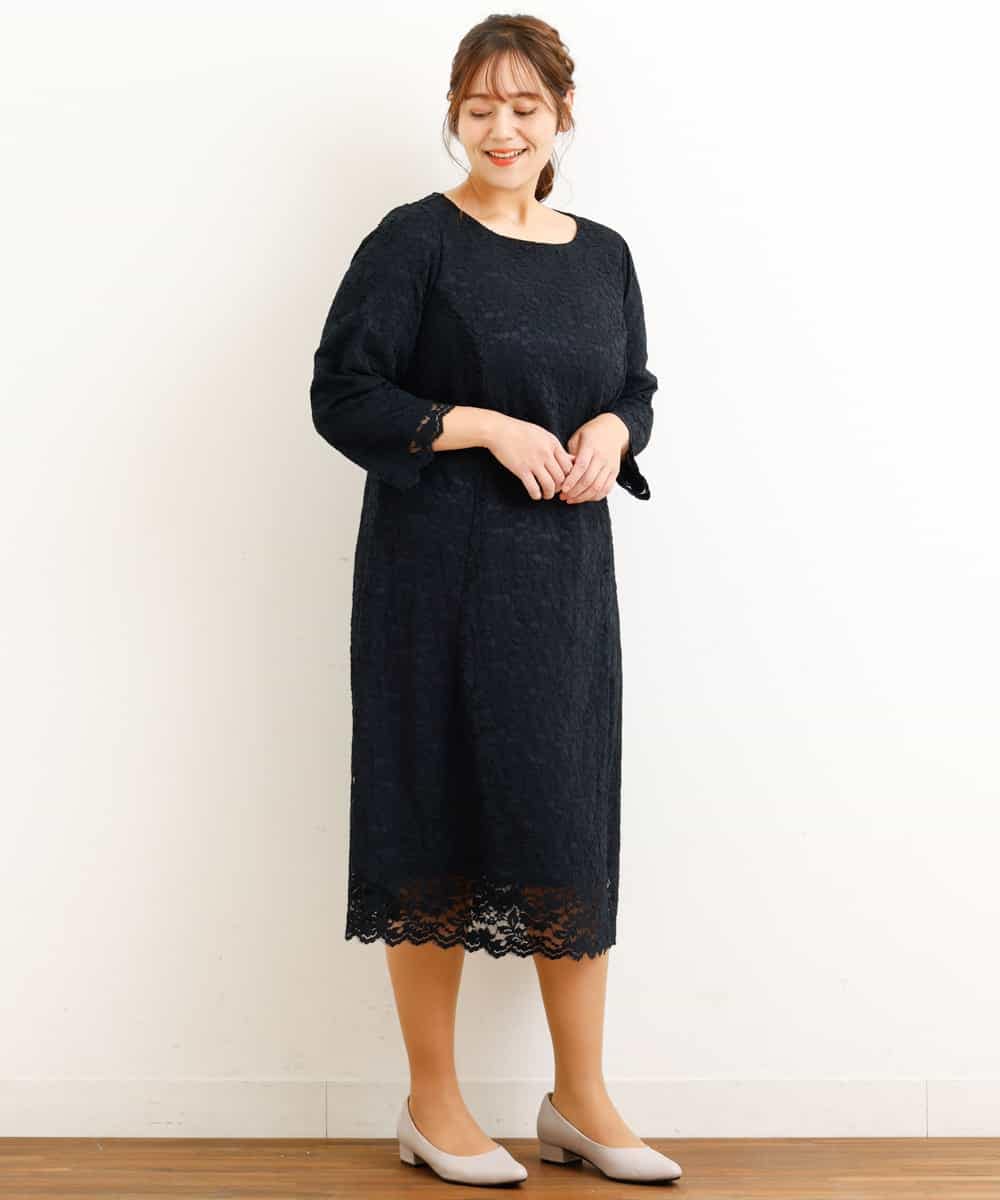 大きいサイズ ちくちくしない 総レースワンピース ワンピース Eur3 エウルキューブ イトキンオンラインストア