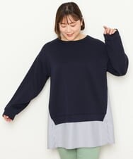 OLEBS08090 eur3(エウルキューブ) 【大きいサイズ】ダンボールドッキングチュニック ネイビー(57)