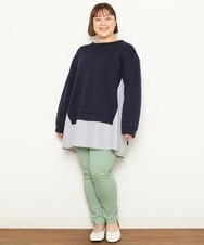 OLEBS08090 eur3(エウルキューブ) 【大きいサイズ】ダンボールドッキングチュニック ネイビー(57)