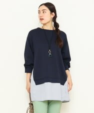 OLEBS08090 eur3(エウルキューブ) 【大きいサイズ】ダンボールドッキングチュニック ネイビー(57)