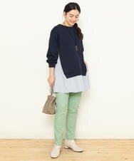 OLEBS08090 eur3(エウルキューブ) 【大きいサイズ】ダンボールドッキングチュニック ネイビー(57)