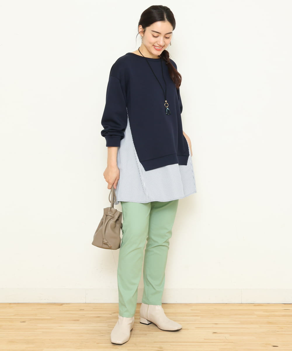 OLEBS08090 eur3(エウルキューブ) 【大きいサイズ】ダンボールドッキングチュニック ネイビー(57)