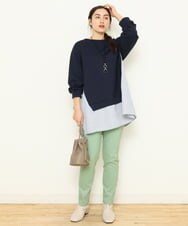 OLEBS08090 eur3(エウルキューブ) 【大きいサイズ】ダンボールドッキングチュニック ネイビー(57)