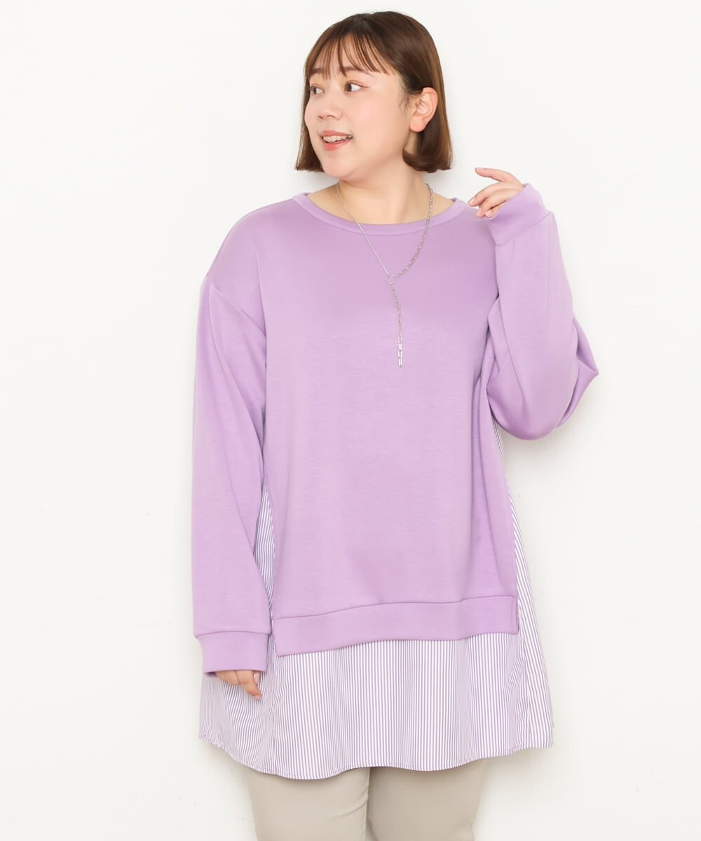 OLEBS08090 eur3(エウルキューブ) 【大きいサイズ】ダンボールドッキングチュニック ラベンダー(60)