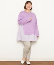 OLEBS08090 eur3(エウルキューブ) 【大きいサイズ】ダンボールドッキングチュニック ラベンダー(60)