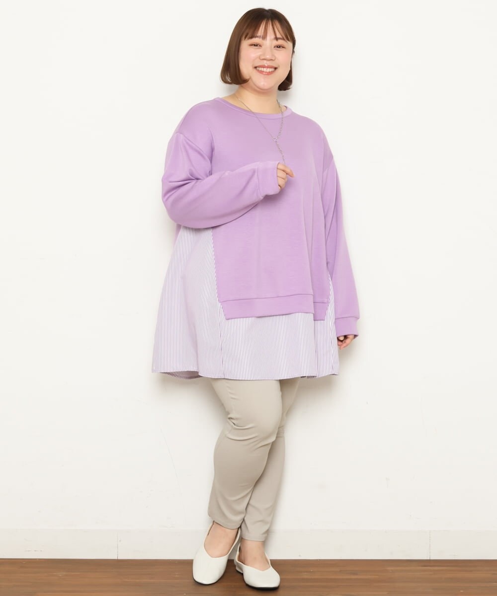 OLEBS08090 eur3(エウルキューブ) 【大きいサイズ】ダンボールドッキングチュニック ラベンダー(60)