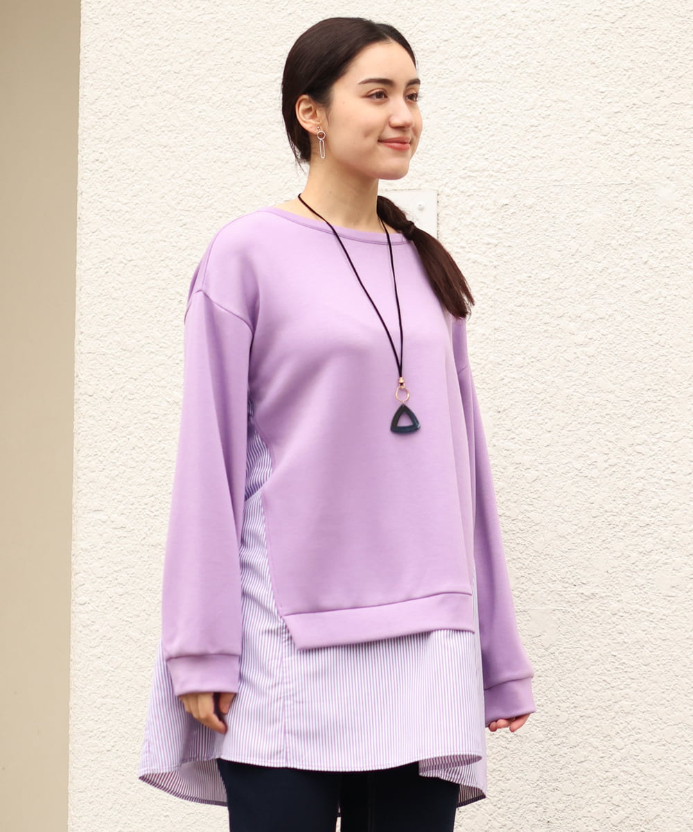 OLEBS08090 eur3(エウルキューブ) 【大きいサイズ】ダンボールドッキングチュニック ラベンダー(60)