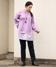 OLEBS08090 eur3(エウルキューブ) 【大きいサイズ】ダンボールドッキングチュニック ラベンダー(60)