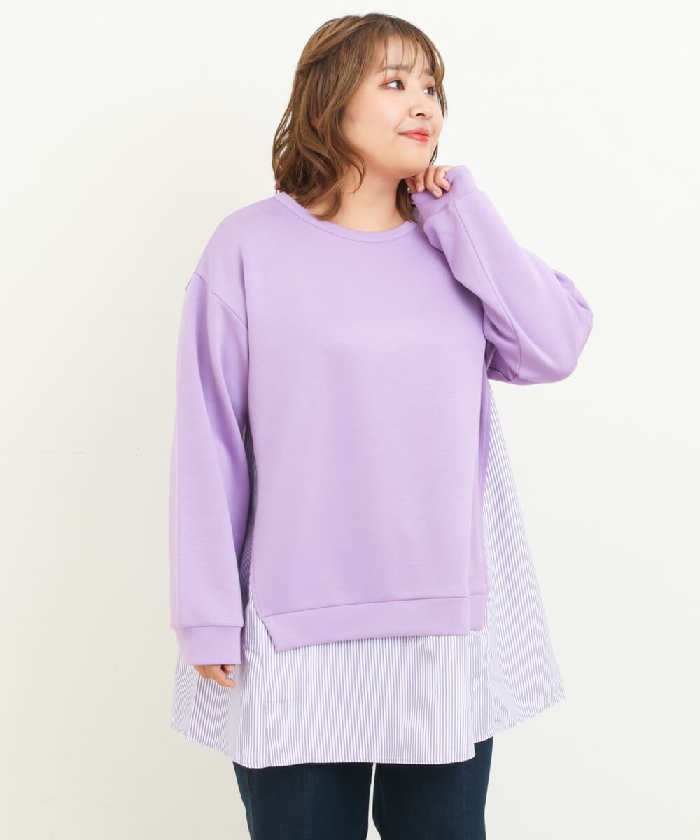 OLEBS08090 eur3(エウルキューブ) 【大きいサイズ】ダンボールドッキングチュニック ラベンダー(60)