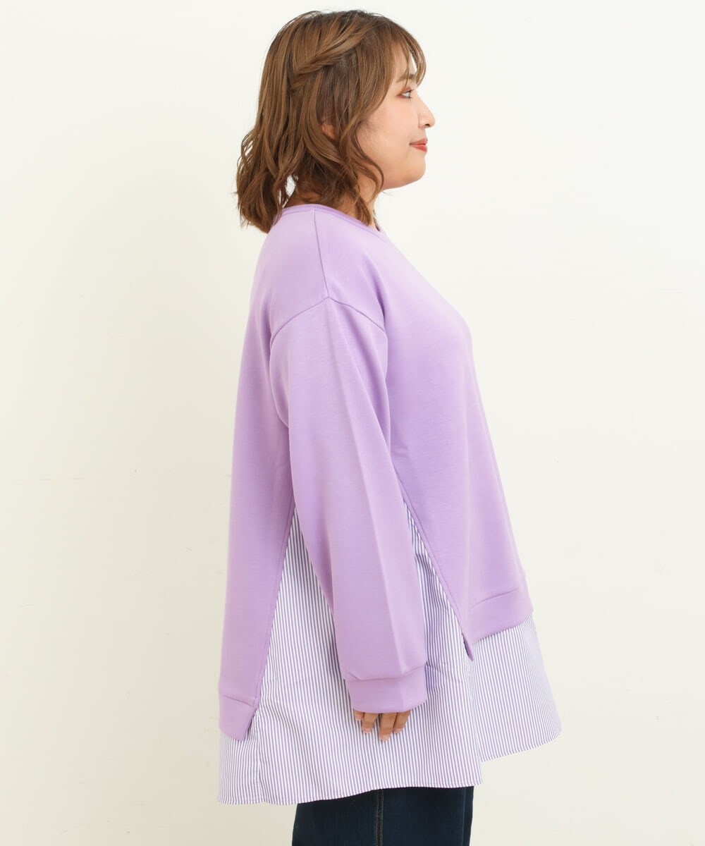 OLEBS08090 eur3(エウルキューブ) 【大きいサイズ】ダンボールドッキングチュニック ラベンダー(60)