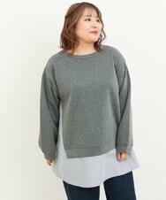 OLEBS08090 eur3(エウルキューブ) 【大きいサイズ】ダンボールドッキングチュニック ダークグレー(93)