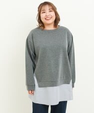 OLEBS08090 eur3(エウルキューブ) 【大きいサイズ】ダンボールドッキングチュニック ダークグレー(93)